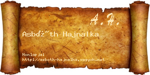 Asbóth Hajnalka névjegykártya
