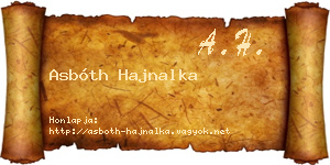 Asbóth Hajnalka névjegykártya