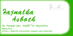 hajnalka asboth business card